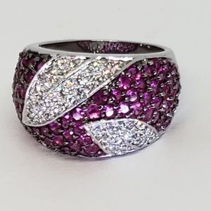 Pink & clear CZ Dome Ring. 8. Suzanne Sommers.